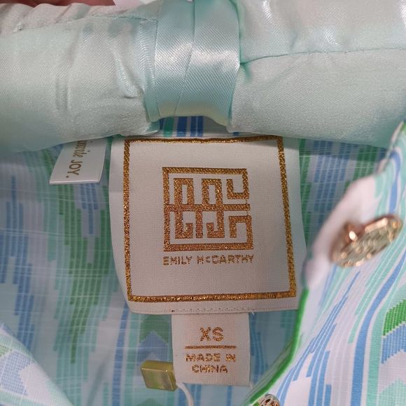 NWT/Bag Emily McCarthy Loli Top Blouse SZ XS Zig Zag Pattern Buttons $180 MSRP - Picture 6 of 14